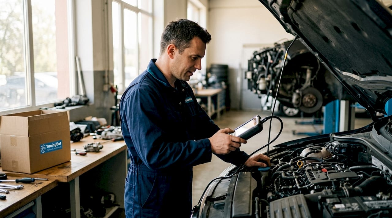 The Role Of Ecu In Engine Management Explained Technician Diagnosing Car Ecu System