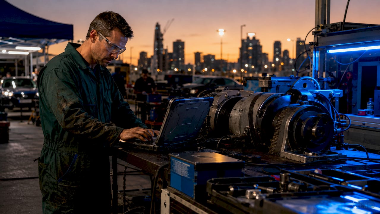 What Is Dyno Tuning? A Professional Guide Technician Tuning Vehicle On Dynamometer In Workshop
