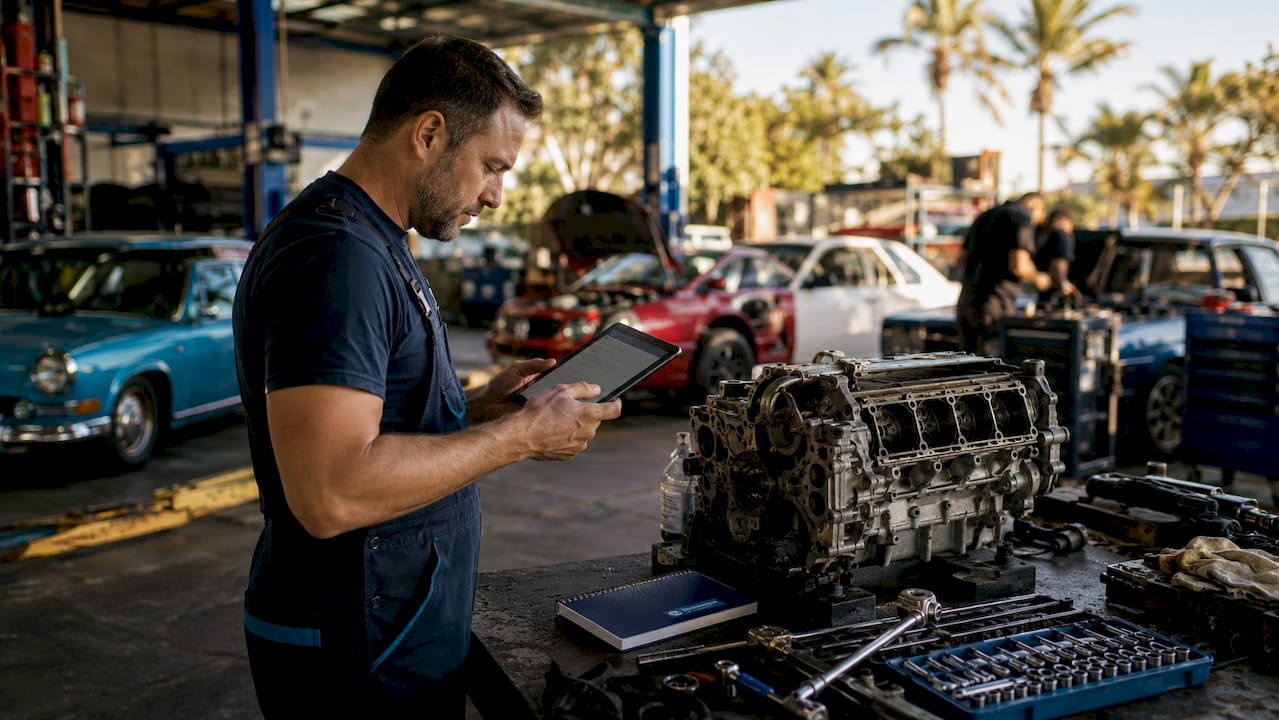 Technician Working On Fuel Map Tuning Software