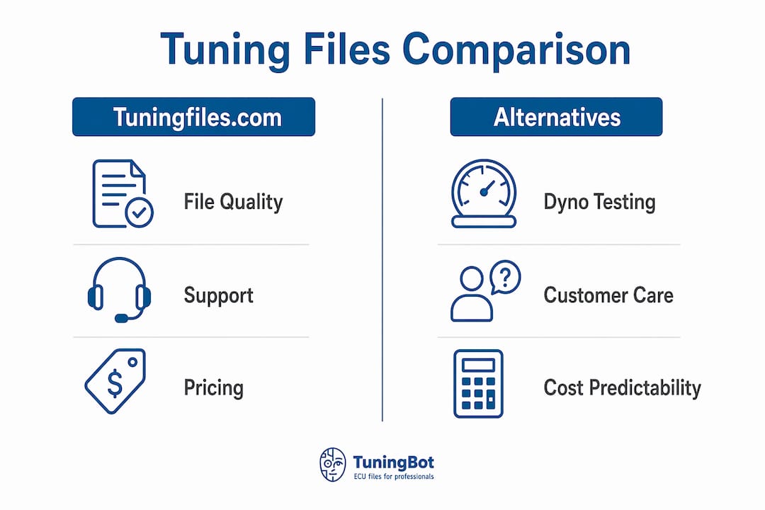 Beste Tuningfiles.com Alternativen für professionelle Tuner Infographic Comparing Tuningfiles.com And Alternatives