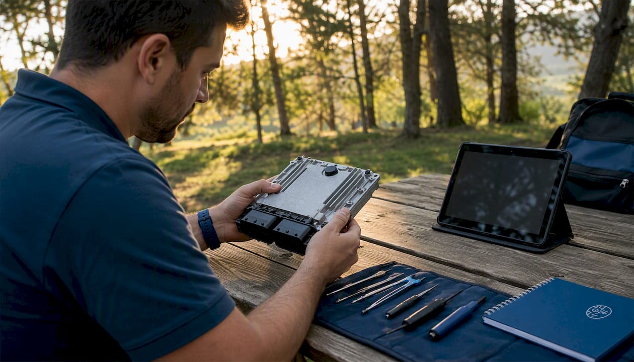La rimappatura a stadi spiegata: cosa significa realmente ogni livello Hands Holding Car Ecu On Workshop Bench