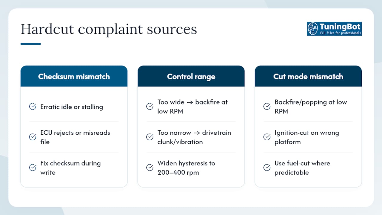 Diagram Comparing Common Hardcut Limiter Problems And Symptoms