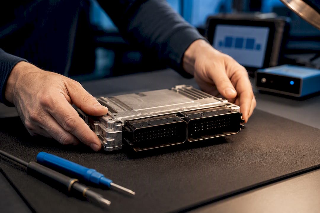 Avoid Bricked Ecus: Bosch Md1 Tuning For Workshops, 30–60 Map Edits Anonymous Ecu Module On Tuning Bench