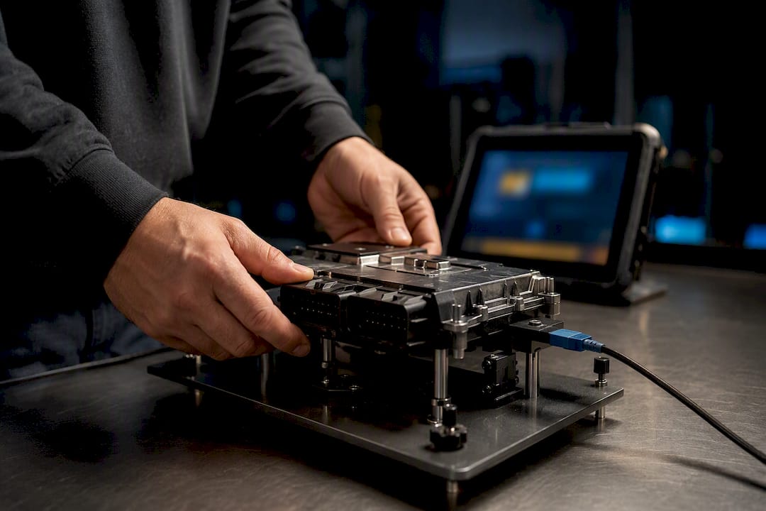 Up To 650 Lb‑Ft: Zf 8Hp Tuning Workflow From Tuningbot Technician Preparing Transmission Control Module