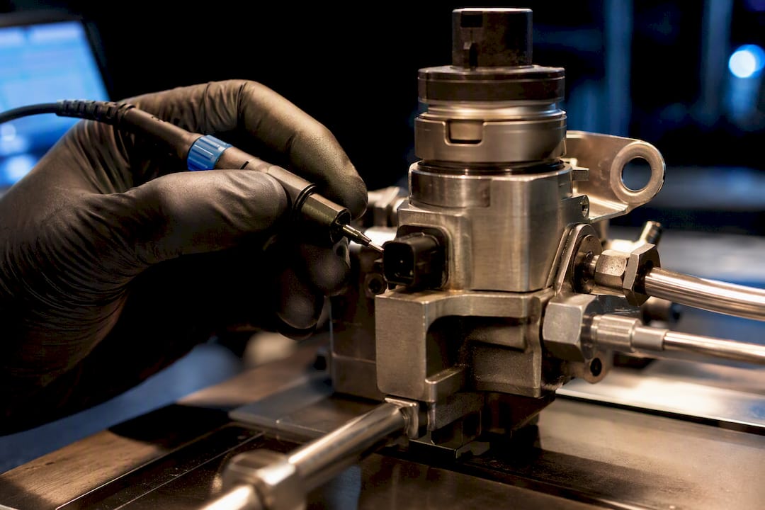 Hpfp Control Tuning: Pressure, Feed And Pump Strategy Hpfp Control Tuning — Illustrative Pump Inspection On A Workbench