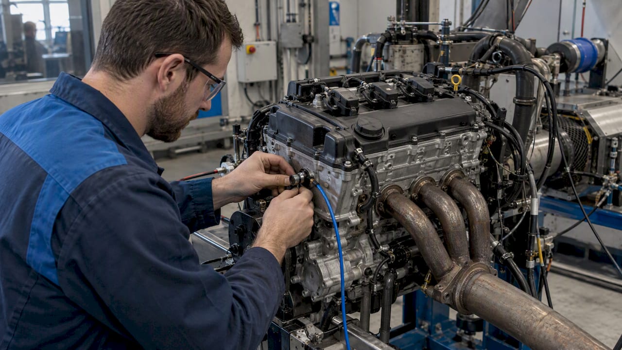 Knock Control Tuning: Detection, Mbt And Validation Knock Control Tuning: Technician Checking An Engine Sensor