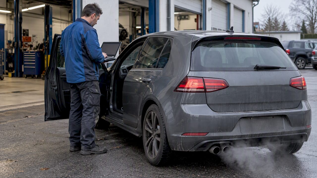 Cold Start Delete: Catalyst Heating And Diagnostic Logs Cold Start Delete: Technician Observing A Vehicle During Startup