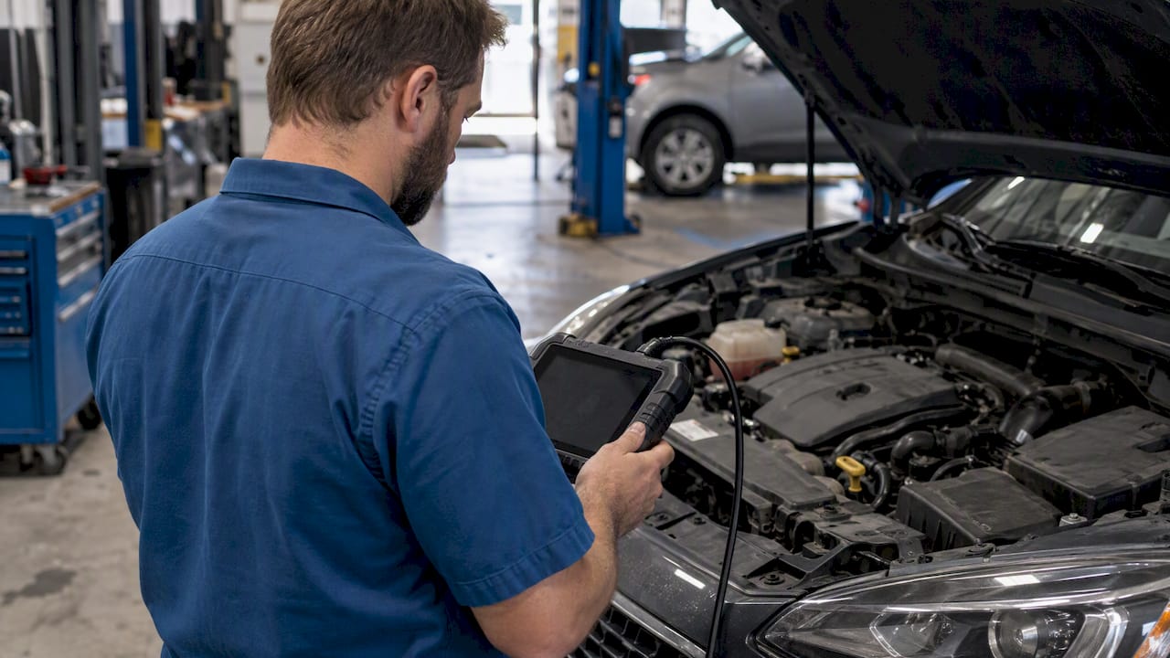 Hot Start Fix: Cranking, Fuel And Ecu Diagnosis Hot Start Fix: Technician Recording Vehicle Diagnostic Data
