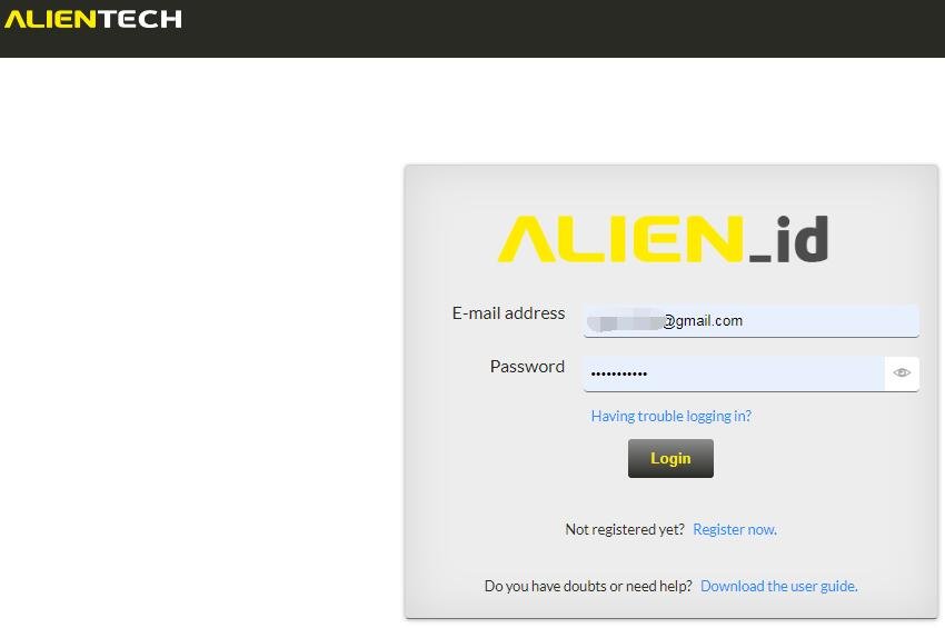 Alientech KESS3 login page